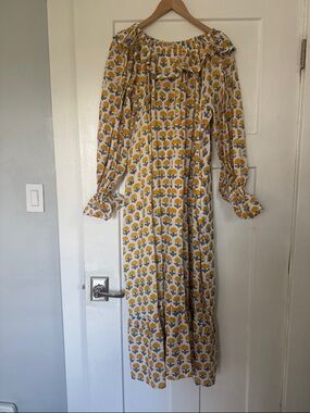 Block print dress with pockets